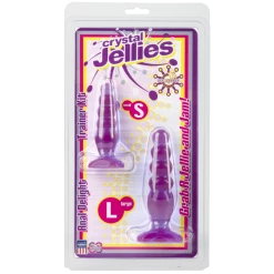 Doc Johnson Rings, Beads, Plugs, & Kegel (Ben Wa Balls) Crystal Jellies Anal Trainer, 2 Pack