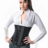 Vacodo Solid Black Satin Waist Cincher Lingerie