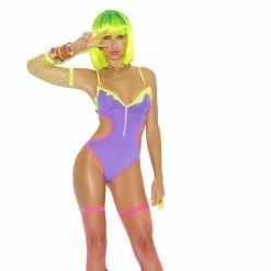 Elegant Moments Neon Nites Lycra Teddy With Zipper Sets