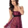 Escante Lacey Peek A Boo Babydoll Set Lingerie