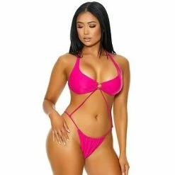 Forplay Strappy Hot Pink One Piece Swimsuit Swimwear