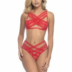 Oh La La Cheri Lingerie Strappy Wire Free Bra & Panty Set