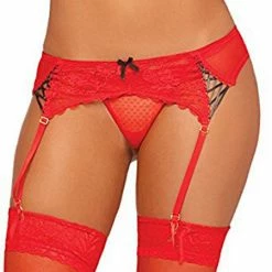 Seven Til Midnight Plus Size Radiance Mesh & Lace Garterbelt Garterbelts