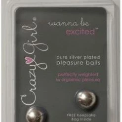 Classic Erotica Crazy Girl Pure Silver Pleasure Balls Rings, Beads, Plugs, & Kegel (Ben Wa Balls)