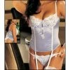 Shirley Of Hollywood Lingerie Lace Overlay Satin Bustier