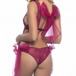Oh La La Cheri Lace Teddy With Bows Lingerie