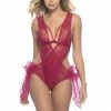 Oh La La Cheri Lace Teddy With Bows Lingerie