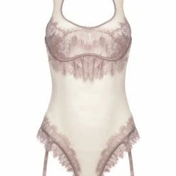 Oh La La Cheri Maia Scalloped Eyelash Lace Collared Teddy