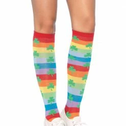 Leg Avenue Rainbow Clover Knee Highs Hosiery