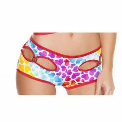 Roma Heart Print Shorts With Cutouts