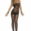 Elegant Moments Lingerie Opaque Criss Cross Bodystocking
