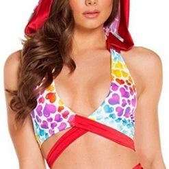 Roma Heart Print Wrap Around Top With Hood Mix & Match