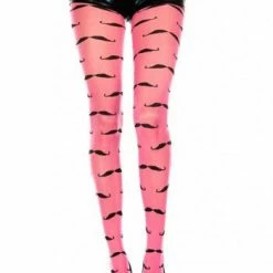 Music Legs Spandex Sheer Mustache Pantyhose Hosiery