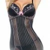 Escante Mesh, Satin And Lace Chemise And G String Set