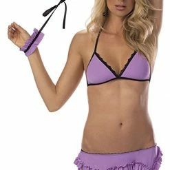Escante Lingerie Candy Kisses Bra & Garterbelt Set With Ribbon Tie Restraints
