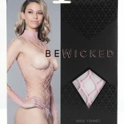 BeWIcked Wide Fishnet Dancing All Night Bodystocking Pink