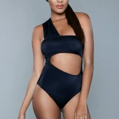 BeWicked 1 Shoulder 1 Piece1973 Kennedy Swimsuit Black