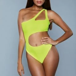 BeWicked One Shoulder 1976 Quinn Swimsuit Yellow Swimwear