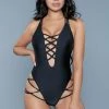 BeWicked Criss Cross 1977 Amaya Swimsuit Black