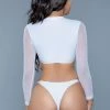 Swimwear BeWicked Long Sleeve 2 Piece 1980 Cardi 2 Piece Suit White