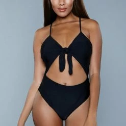 BeWicked Hi Waisted 1983 Delaney Swimsuit Black