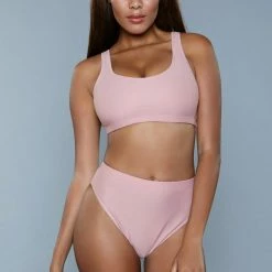 BeWicked Crop Bikini 1985 Vera 2 Piece Set Pink