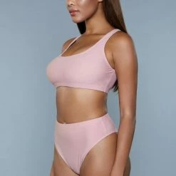 BeWicked Crop Bikini 1985 Vera 2 Piece Set Pink