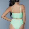 BeWicked 2 Piece Hi Waist1986 Chanity Swimsuit Neon Green