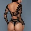 BeWicked Gorgeous Long Sleeve Floral Delight Bodystocking