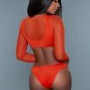 BeWicked Be Wicked Long Sleeve Mesh 2 Piece Golden Hour Cheeky Swim Suit