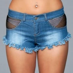 BeWicked SHORTY J11BL Such A Catch Denim Shorts - Blue Apparel