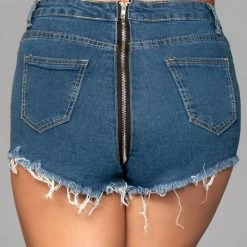 Apparel BeWicked Back Zip J12BL Zip Me Up Denim Shorts