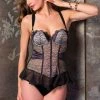 Be Wicked! Lingerie One Piece Chiffon, Lace, & Mesh Cami Suspender