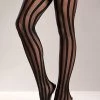 Be Wicked! Hosiery Black Striped Thigh High
