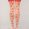 Be Wicked! Hosiery Lace Top Heart Stay Up Thigh High