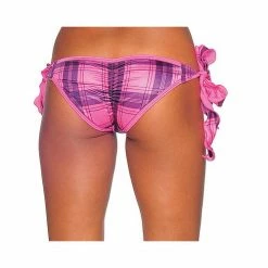 Bodyzone Apparel Mix & Match Plaid Print Tie Side Scrunch Butt Rio Bikini Bottom
