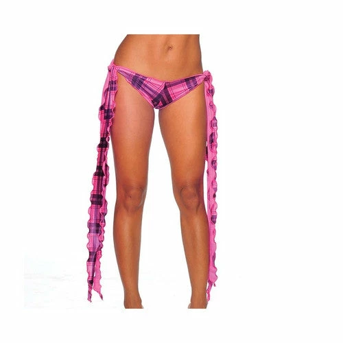 Bodyzone Apparel Mix & Match Plaid Print Ribbon Tie Booty Shorts