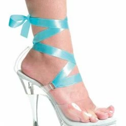 Ellie Shoes Sexy Shoes & Boots 6 Inch Silver Cone High Heels Open Toe Clear Platform