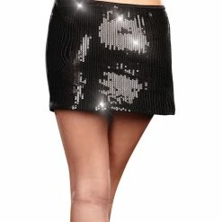 Dreamgirl Black Sequin Starter Skirt Costumes