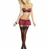 Dreamgirl Lingerie Sensual Seduction Bra, Garter Skirt And Thong