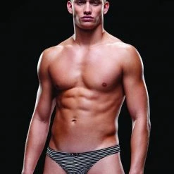 Baci Men's Striped Microfiber Thong