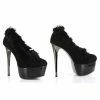 Ellie Shoes Sexy Shoes & Boots 6 Inch Stiletto Heel Platform Pump With Fur Trim