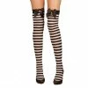 Elegant Moments Costumes Striped Thigh High With Handcuff Detail