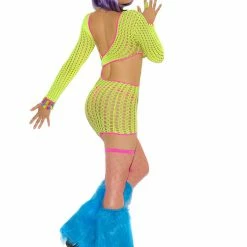 Elegant Moments Neon Nites Crochet Mini Dress