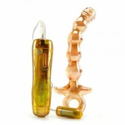 Pipedream Products Icicles No 15 Gold Glass Vibrator Vibrators, Wands, Massagers, Bullets & Eggs