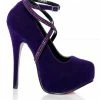 Leg Avenue Sasha 6 Inch Velvet Pump With Rhinestone Ankle Strap