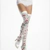 Leg Avenue Hosiery Opaque Cherry Print Thigh Highs