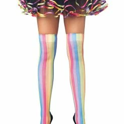 Leg Avenue Rainbow Striped Thigh Highs