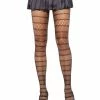 Leg Avenue Fishnet Pantyhose With Striped Net Panels