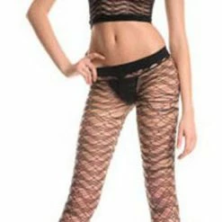 Music Legs Geometric Net Cami & Capri Set